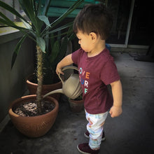 Load image into Gallery viewer, Baby + Toddler Unisex Grow with Me Slim Pants in Earthy Rainbows, Kid’s Leggings