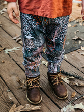 Load image into Gallery viewer, Baby + Toddler Unisex Grow with Me Slim Pants in Foliage & Friends, Kid's Leggings