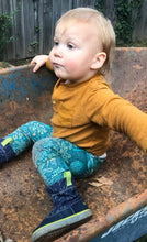 Load image into Gallery viewer, Baby + Toddler, Kid’s Unisex Grow with Me Slim Pants in Emerald Eden