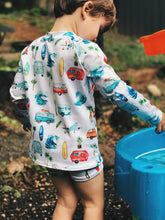 Load image into Gallery viewer, BAJA RASHGUARD in Surfs Up + Baby/Toddler Swimsuit, Kids Swimsuit, Swim Shirt