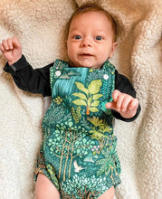 Load image into Gallery viewer, Baby + Toddler Organic Cotton Bubble Romper Playsuit in Emerald Eden
