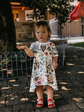 Load image into Gallery viewer, VOYAGER DRESS in Botanical Floral Baby + Toddler Organic Cotton Twirl Dress