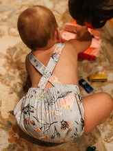 Load image into Gallery viewer, Baby + Toddler Organic Cotton Bubble Romper Playsuit in Autumnal Moths
