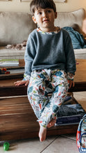 Load image into Gallery viewer, ATLAS HAREM PANT in Veggie Lover + Baby & Toddler Summer Pant, Kids Yoga Pant, Rabbit Pants