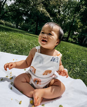 Load image into Gallery viewer, Baby + Toddler Organic Cotton Bubble Romper Playsuit in Earthy Rainbows