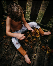 Load image into Gallery viewer, Baby + Toddler Unisex Grow with Me Slim Pants in Happy Camper, Kid's Leggings