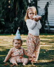 Load image into Gallery viewer, FRONTIER HAREM PANT in Boho Suns + Organic Cotton Double Gauze Baby & Toddler Summer Pant, Kids Yoga Pant