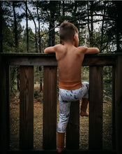 Load image into Gallery viewer, Baby + Toddler Unisex Grow with Me Slim Pants in Happy Camper, Kid's Leggings