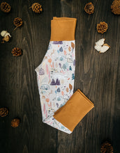 Load image into Gallery viewer, Baby + Toddler Unisex Grow with Me Slim Pants in Happy Camper, Kid's Leggings