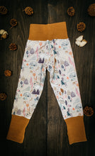 Load image into Gallery viewer, Baby + Toddler Unisex Grow with Me Slim Pants in Happy Camper, Kid's Leggings