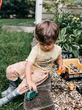 Load image into Gallery viewer, FRONTIER HAREM PANT in Boho Suns + Organic Cotton Double Gauze Baby & Toddler Summer Pant, Kids Yoga Pant