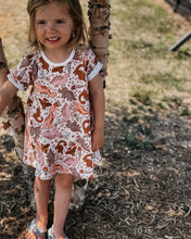 Load image into Gallery viewer, VOYAGER DRESS in Rawr, Baby + Toddler Organic Cotton Twirl Dress
