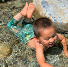 Load image into Gallery viewer, PRAIRIE PLAYSUIT in Emerald Eden Baby + Toddler Organic Cotton Long Romper, Kids Overalls, Kids Romper