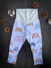 Load image into Gallery viewer, Baby + Toddler Unisex Grow with Me Slim Pants in Earthy Rainbows, Kid’s Leggings
