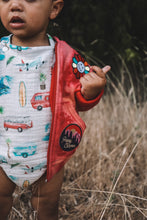 Load image into Gallery viewer, Baby + Toddler Organic Cotton Gauze Bubble Romper in Surfs Up
