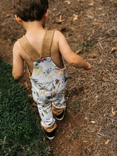 Load image into Gallery viewer, PRAIRIE PLAYSUIT in Autumnal Moths Baby + Toddler Organic Cotton Long Romper, Kids Overalls, Kids Romper
