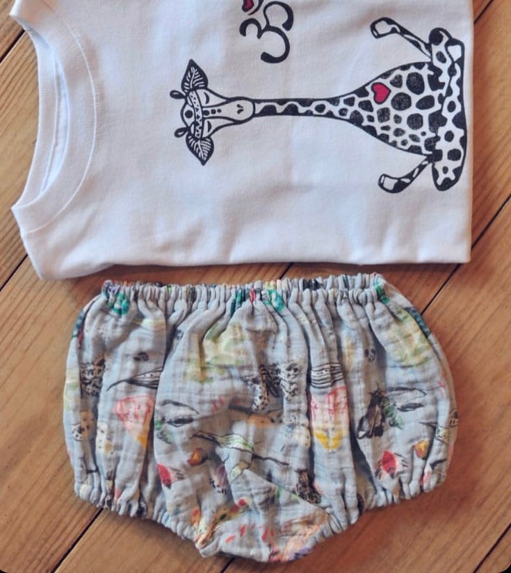 Organic Cotton Gauze Baby + Toddler Bloomers in Autumnal Moths