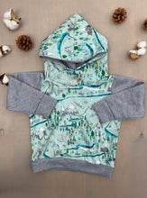 Load image into Gallery viewer, FORAGER HOODIE in Over The Mountain And Through The Woods + Organic Cotton and French Terry Baby + Toddler Sweatshirt
