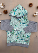 Load image into Gallery viewer, FORAGER HOODIE in Over The Mountain And Through The Woods + Organic Cotton and French Terry Baby + Toddler Sweatshirt

