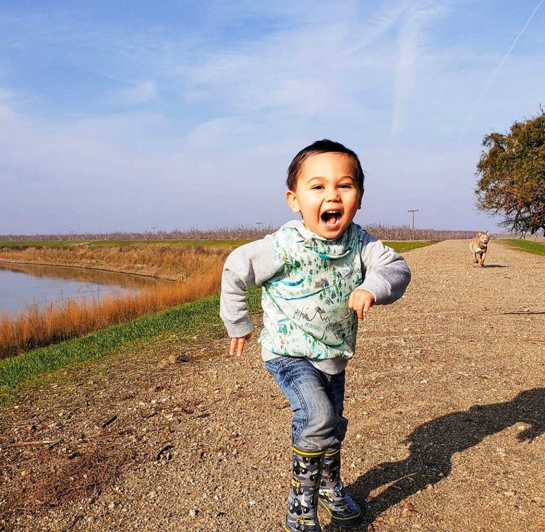 FORAGER HOODIE in Over The Mountain And Through The Woods + Organic Cotton and French Terry Baby + Toddler Sweatshirt