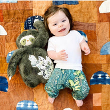 Load image into Gallery viewer, Baby + Toddler, Kid’s Unisex Grow with Me Slim Pants in Emerald Eden
