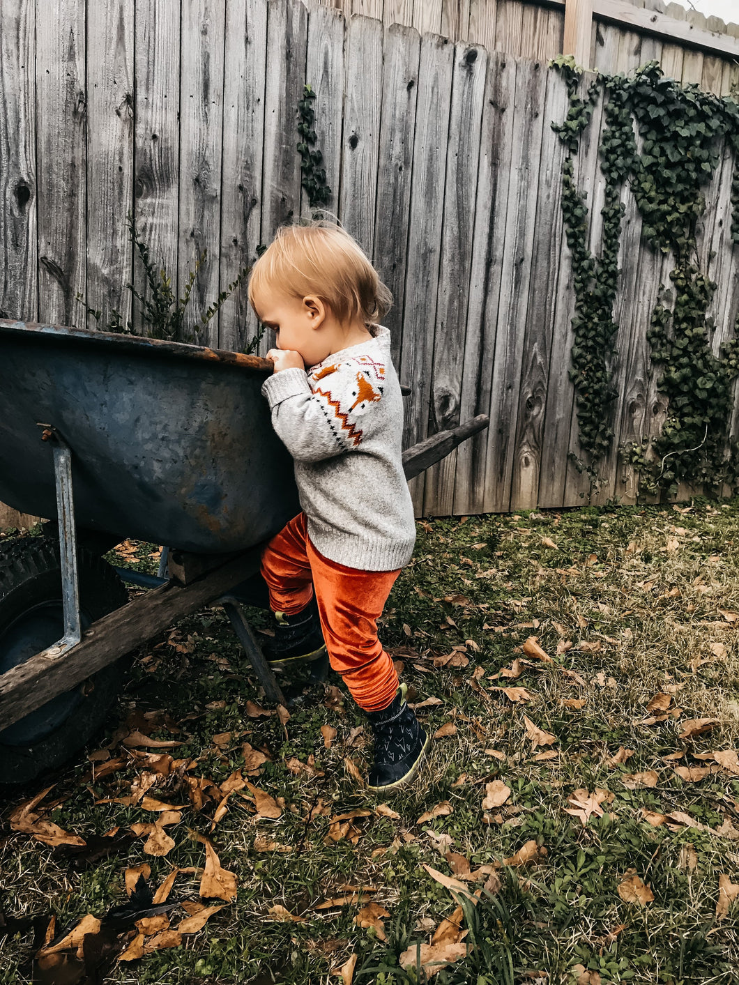 GB PARTY COLLECTION Baby + Toddler Unisex Grow with Me Slim Pants in Luster Velvet