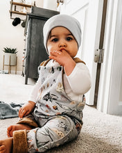 Load image into Gallery viewer, PRAIRIE PLAYSUIT in Autumnal Moths Baby + Toddler Organic Cotton Long Romper, Kids Overalls, Kids Romper
