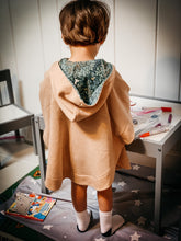 Load image into Gallery viewer, HARVEST PONCHO in French Terry &amp; Emerald Eden + Organic Cotton and French Terry Baby + Toddler Hoodie, Toddler Cape
