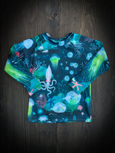 Load image into Gallery viewer, BAJA RASHGUARD in Bioluminescence + Baby/Toddler Swimsuit, Kids Swimsuit, Swim Shirt, Kids Surf Shirt
