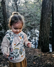 Load image into Gallery viewer, FORAGER HOODIE in Botanical Floral + Organic Cotton and French Terry Baby + Toddler Sweatshirt, Kids Hoodie
