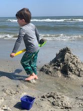 Load image into Gallery viewer, RIVER WATER PANT in Emerald Eden + Baby/Toddler Swimsuit, Grow With Me Kids Swimsuit, Swim Pants, Toddler Swim Trunks, Kid’s Surf Pant
