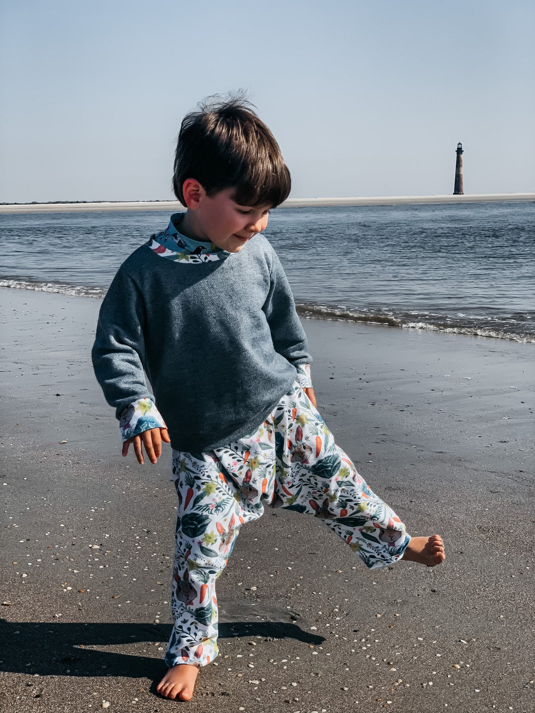 ATLAS HAREM PANT in Veggie Lover +  Baby & Toddler Summer Pant, Kids Yoga Pant, Rabbit Pants