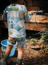 Load image into Gallery viewer, BAJA RASHGUARD in Island Life + Baby/Toddler Swimsuit, Kids Swimsuit, Swim Shirt, Kids Surf Shirt
