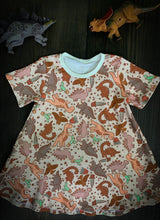 Load image into Gallery viewer, VOYAGER DRESS in Rawr, Baby + Toddler Organic Cotton Twirl Dress
