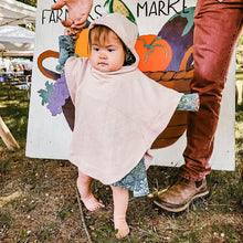 Load image into Gallery viewer, HARVEST PONCHO in French Terry &amp; Emerald Eden + Organic Cotton and French Terry Baby + Toddler Hoodie, Toddler Cape
