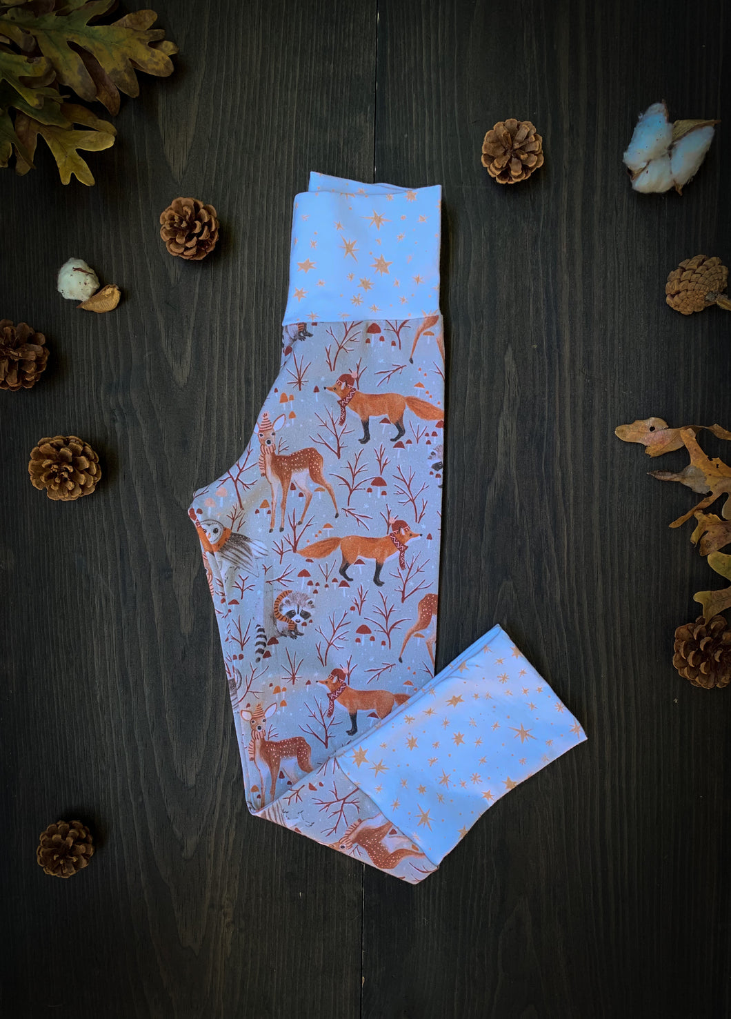 Baby + Toddler Unisex Grow with Me Pants in Winter Forest, Gender Neutral Kids Legging