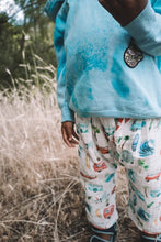 Load image into Gallery viewer, FRONTIER HAREM PANT in Surfs Up + Organic Cotton Double Gauze Baby &amp; Toddler Summer Pant, Kids Yoga Pant
