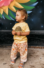 Load image into Gallery viewer, FRONTIER HAREM PANT in Boho Suns + Organic Cotton Double Gauze Baby &amp; Toddler Summer Pant, Kids Yoga Pant
