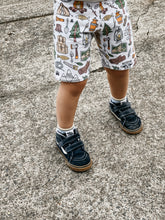 Load image into Gallery viewer, CAMP SHORTS in Gone Camping, Baby + Toddler Unisex Grow with Me Slim Shorts, Kid&#39;s Bike Short, Kid’s Legging Short
