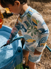 Load image into Gallery viewer, COVE WATER SHORT in Island Life + Baby/Toddler Swimsuit, Grow With Me Kids Swimsuit, Swim Shorts, Toddler Swim Trunks, Kid’s Surf Shorts
