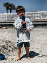 Load image into Gallery viewer, COVE WATER SHORT in Emerald Eden + Baby/Toddler Swimsuit, Grow With Me Kids Swimsuit, Swim Shorts, Toddler Swim Trunks, Kid’s Surf Shorts
