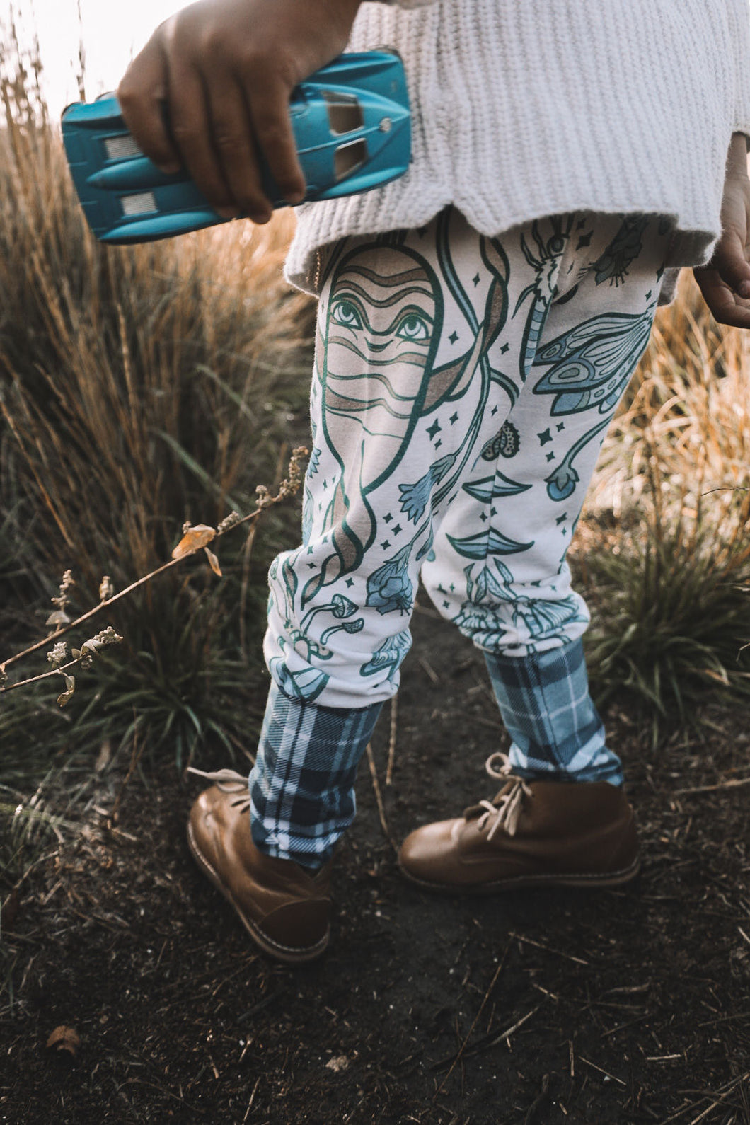 Baby + Toddler Unisex Grow with Me Pants in Frosty Mandrakes, Gender Neutral Kids Legging