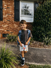 Load image into Gallery viewer, CAMP SHORTS in Gone Camping, Baby + Toddler Unisex Grow with Me Slim Shorts, Kid&#39;s Bike Short, Kid’s Legging Short
