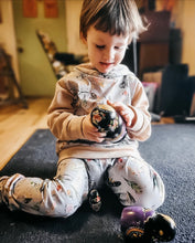 Load image into Gallery viewer, Baby + Toddler Unisex Grow with Me Slim Pants in Autumnal Moths, Gender Neutral Kids Legging
