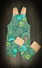 Load image into Gallery viewer, PRAIRIE PLAYSUIT in Emerald Eden Baby + Toddler Organic Cotton Long Romper, Kids Overalls, Kids Romper
