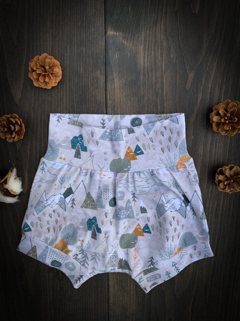 Baby + Toddler, Kid’s Unisex Shorties in Mountain Adventure